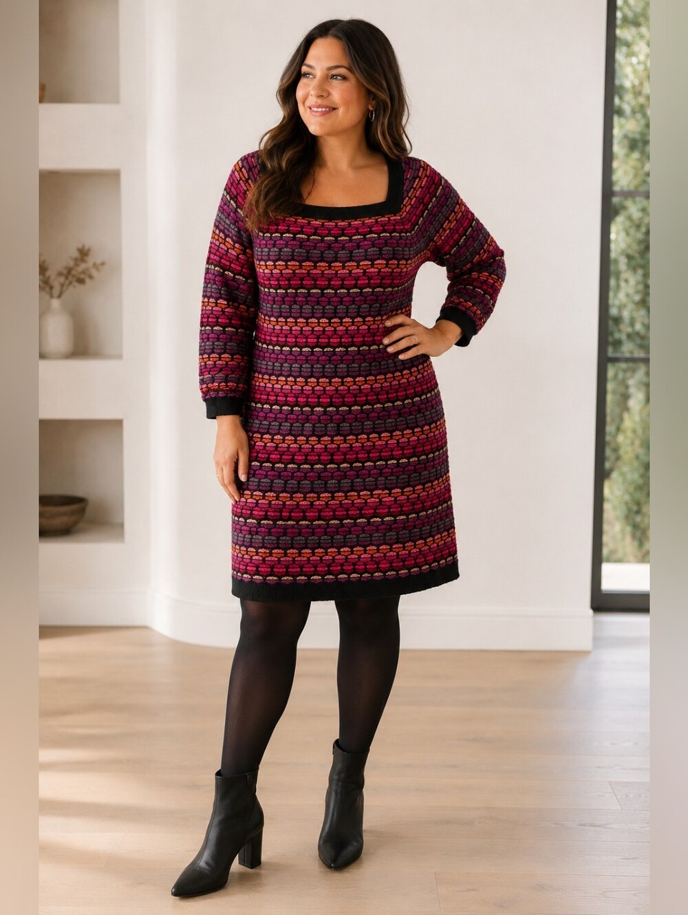 Lane Bryant threaded multi color sweater dress Size 14/16